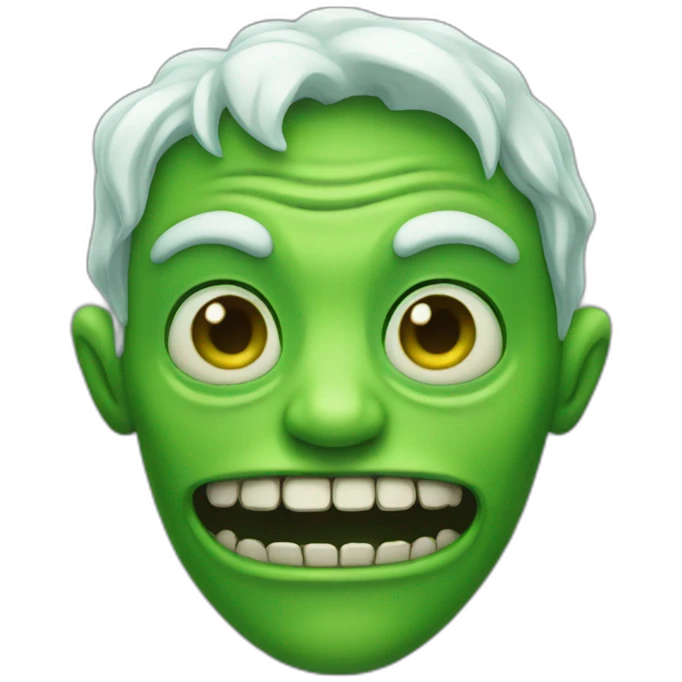 Friendly green ghoul emoji