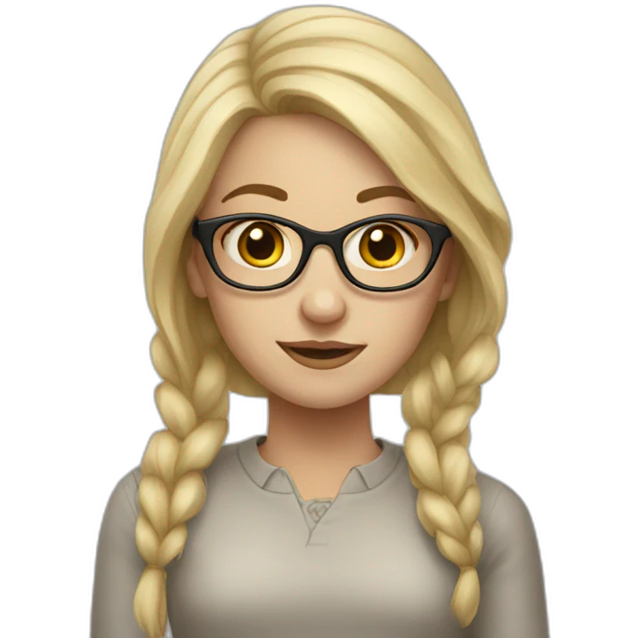 white trad girl with glasses and blonde hair emoji
