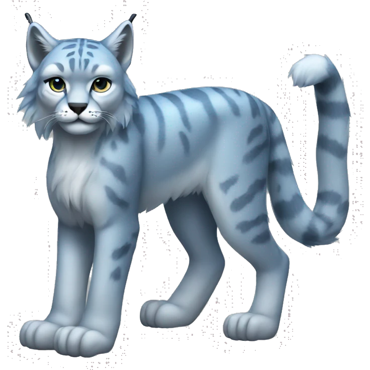 A blue lynx full body emoji