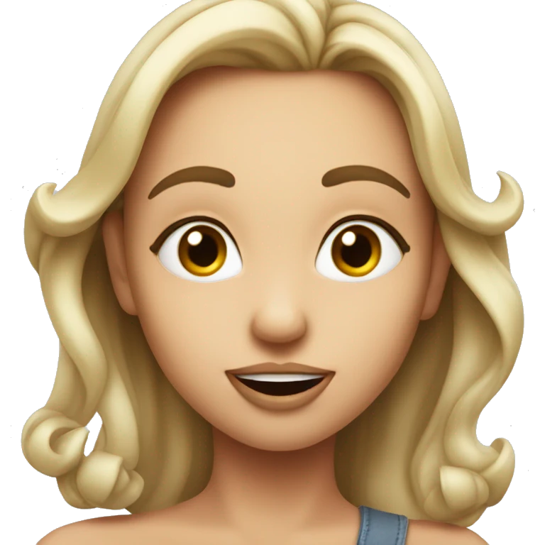 Flirty girl winking and blowing kiss emoji