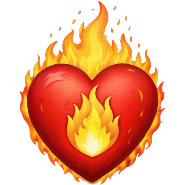 Heart in a fire emoji