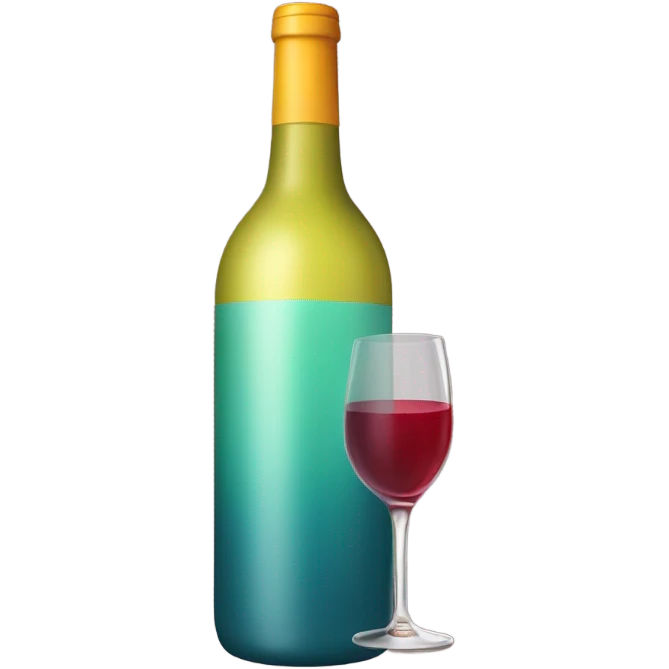 Cold wine bottle wearing t shirt emoji
