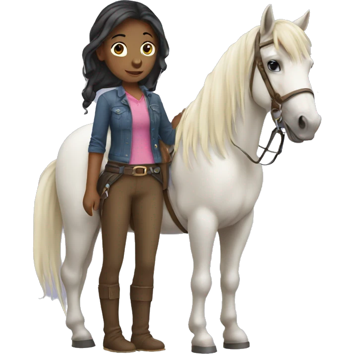 Girl with a horse emoji