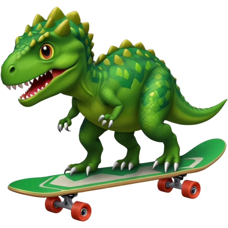Dinosaur on a skateboard emoji