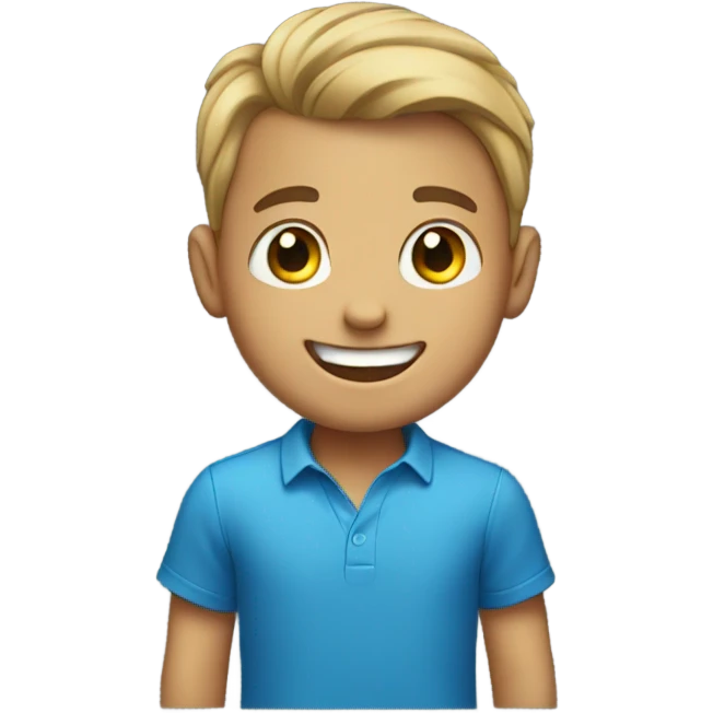 smiling boy in blue shirt emoji