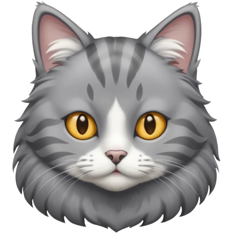 серый кот с белой полоской  emoji