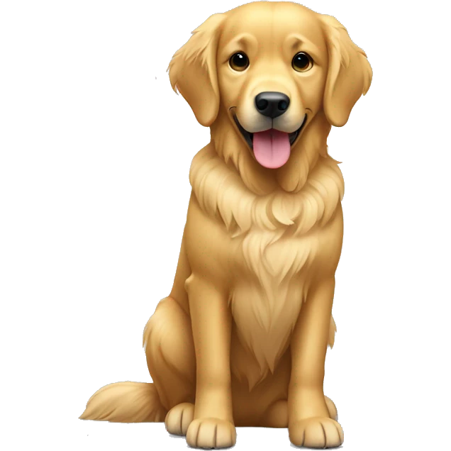 positive full body golden retriever active emoji