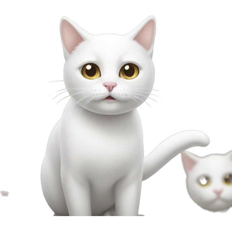white cat with no emoji