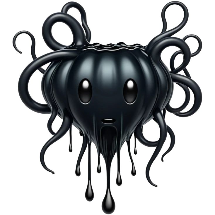 Pitch Black Liquid Oozing around in tendrils emoji