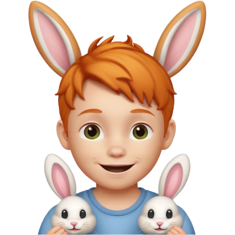 bunny ear wearing ginger kid emoji