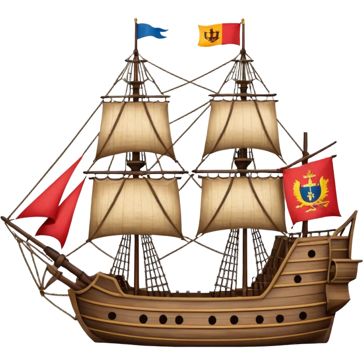 Batavia the Dutch East India Company ship with VOC flag emoji