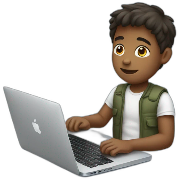 Boy with MacBook emoji