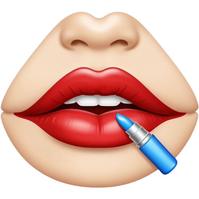 Blue kiss mark lip stain emoji
