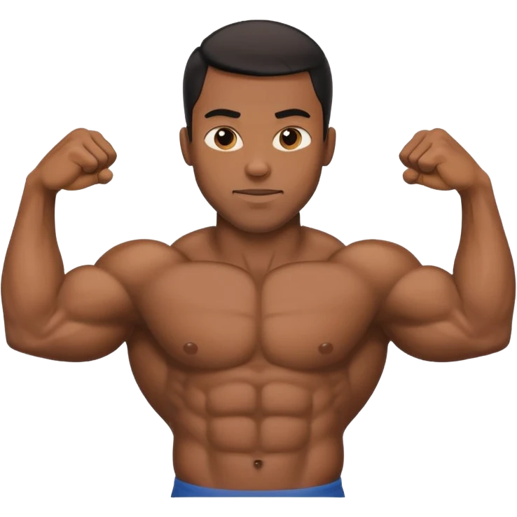 big muscular black man flexing arms emoji
