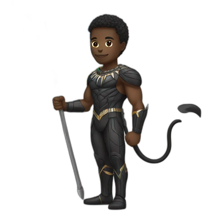 Black panther hero with Central African Republic country flag  emoji