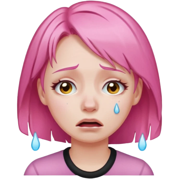 woman crying with pink hair emoji