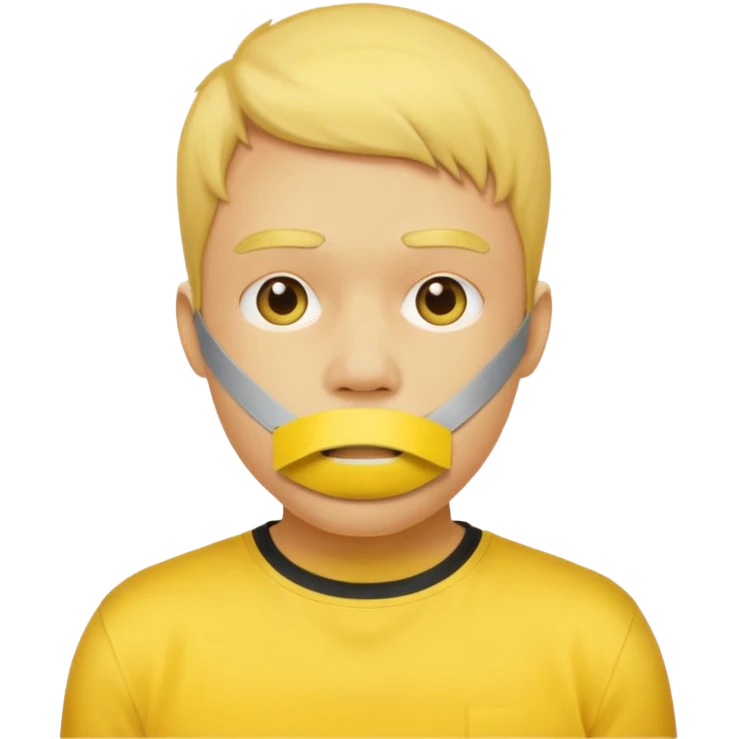 Yellow guy with tape over mouth emoji
