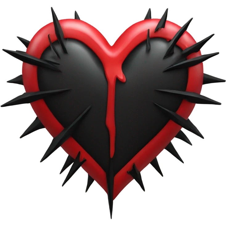 red Gothic heart with black rays emoji