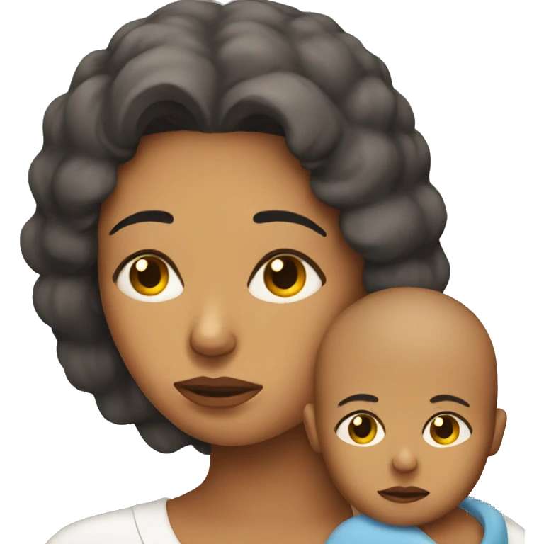 Sad mother with her baby emoji