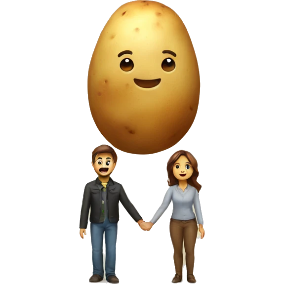 a potato couple holding hands emoji