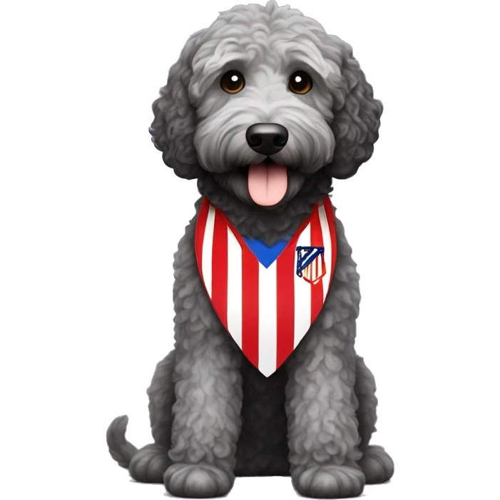 atletico de Madrid black labradoodle fan emoji