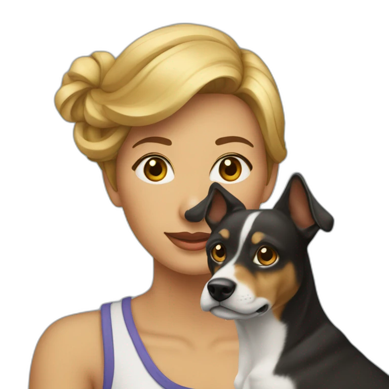 une femme sur un chien emoji