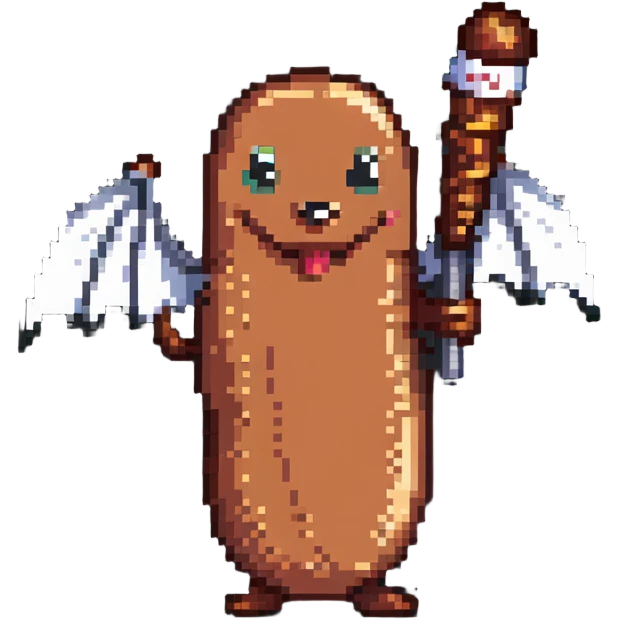 smiling sausage holding a bat emoji
