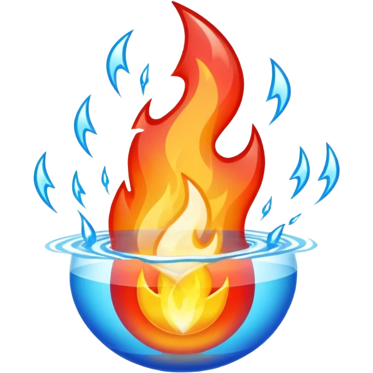 Fire water, and lightning in the middle emoji