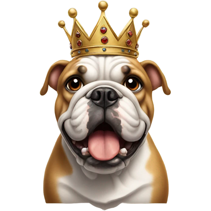 Bulldog wearing a crown emoji