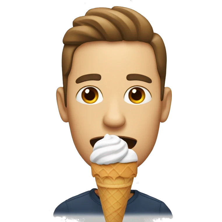 A man eating ice cream emoji