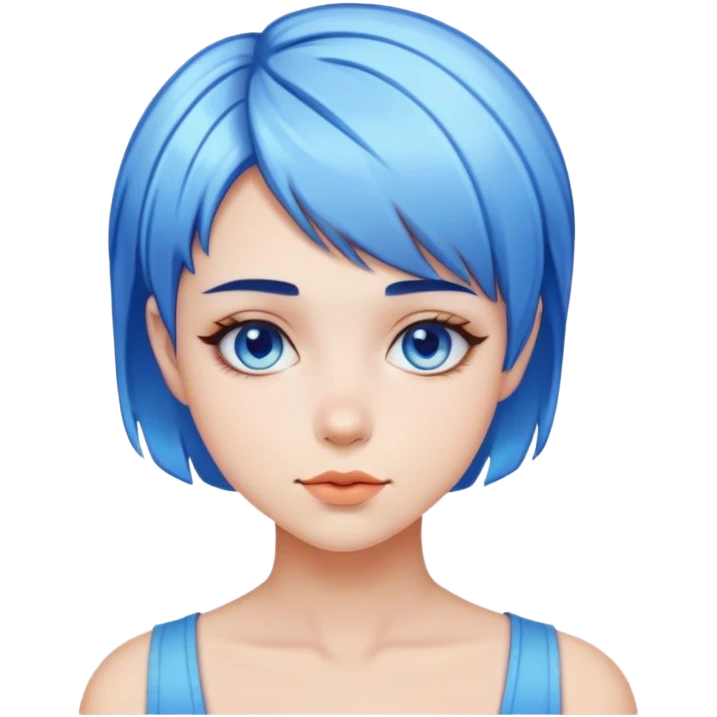 girl with short hair with blue highlights emoji