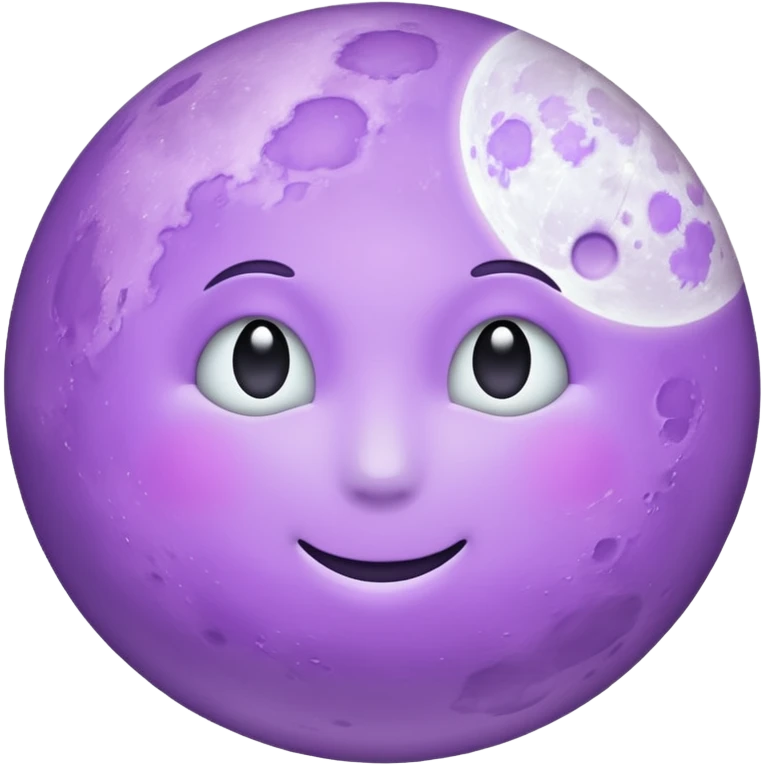 realistic Light purple moon emoji