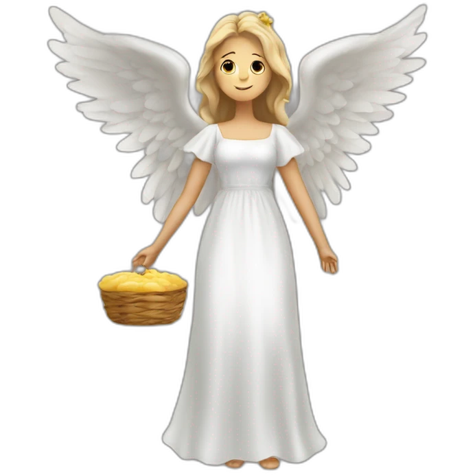 'angel contandole a una mujer que tendrá un hijo emoji