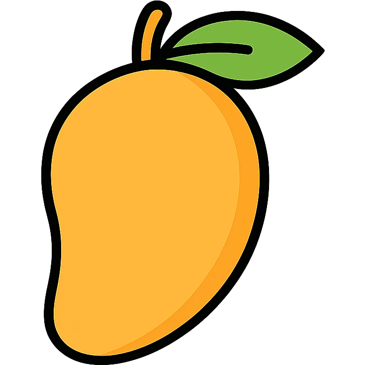 minimalist mango icon, flat style, simple shape emoji