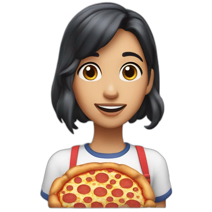 Marinette Dupain-Cheng eat pizza emoji