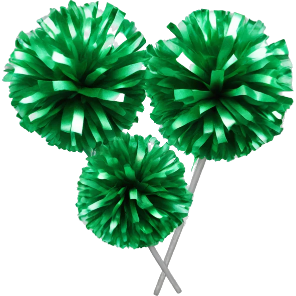 Two green silver cheerleading Pom Poms  emoji