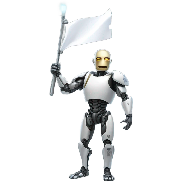 Cyborg surrender white flag emoji