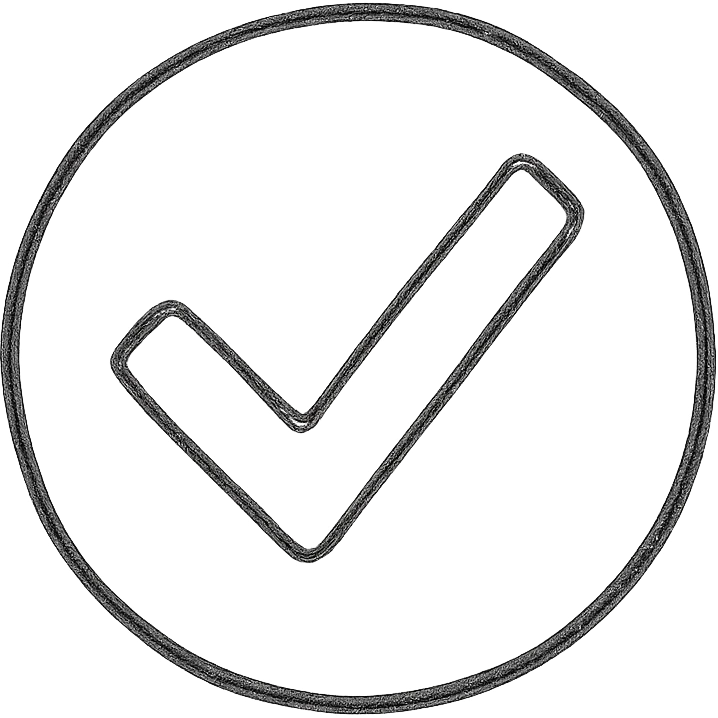 Instagram verification badge emoji, blue circle with white checkmark, simple hand drawn style emoji