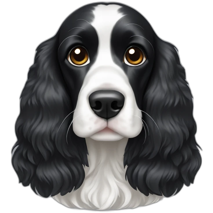 white and black English cocker spaniel emoji