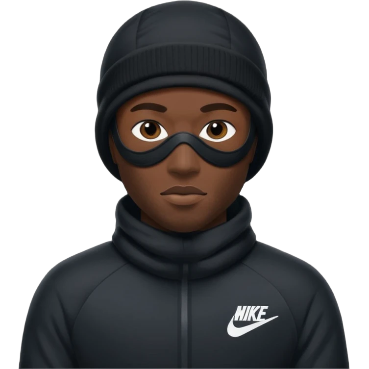 Nike ski mask black man emoji