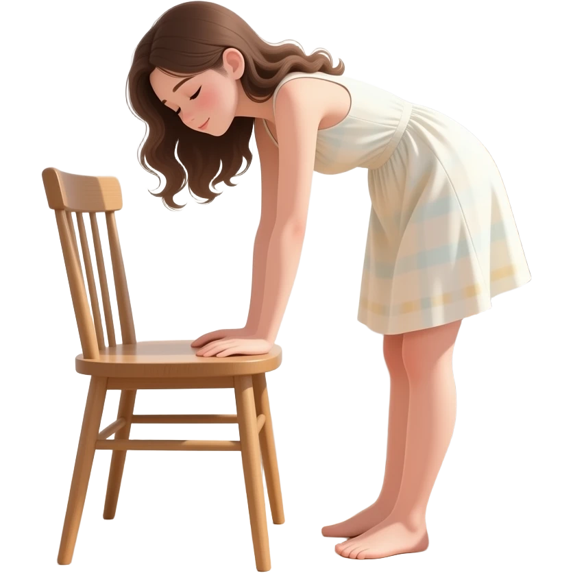 girl bent over chair emoji