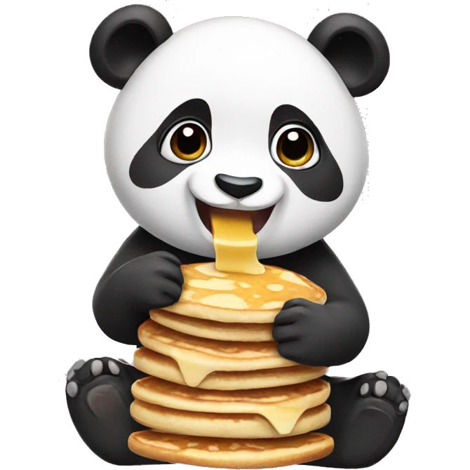 Panda eating pancakes emoji