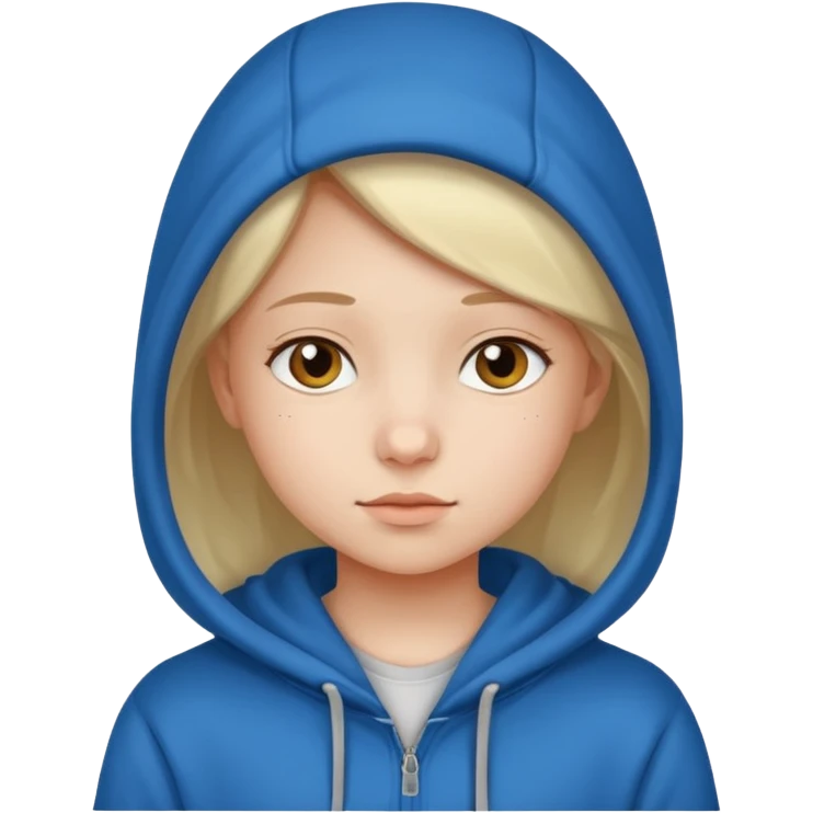 girl kid in hoodie emoji