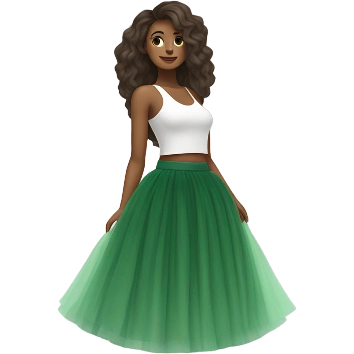 Green tulle skirt emoji