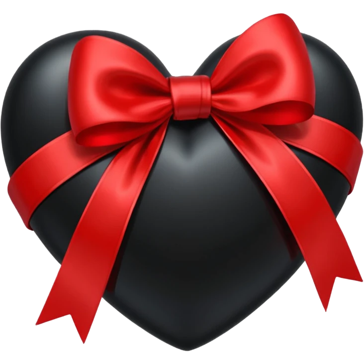 black heart with a red bow emoji