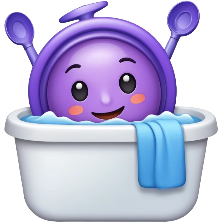 crie uma emoji feliz com tema de lavanderia e com a frase agradecemos seu contato emoji