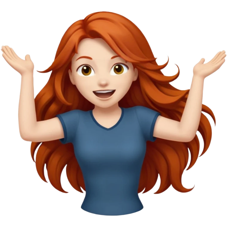 Excited long haired redhead butt shake emoji