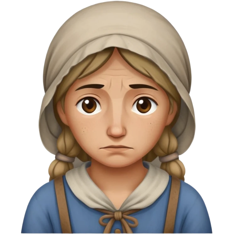 Peasant woman sad emoji