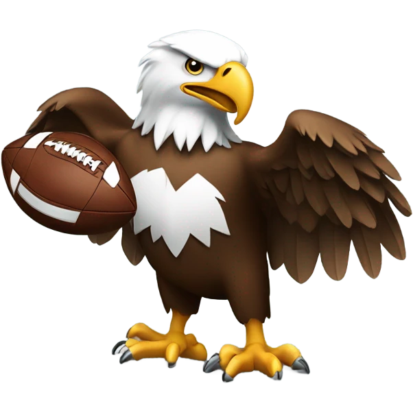Eagle clutching a football with a W on it emoji