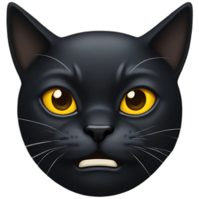 black cat angry emoji